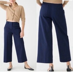 JCrew Sydney Pants. Womens Navy Wide-Leg Cropped Pants